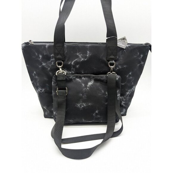 2 Piece SET - INC recycled materials women's LG tote bag + pouch  MARBLE - Picture 3 of 7